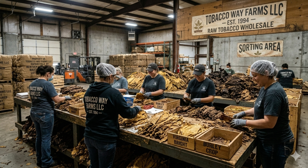 Workers in Tobacco Way Farms LLC Warehouse